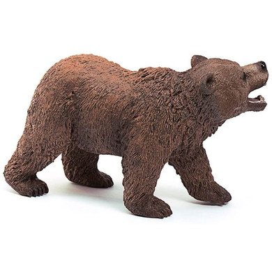 Schleich Grizzly Bear Figurine - 4-1/4" X 1-3/4" X 2-5/8"