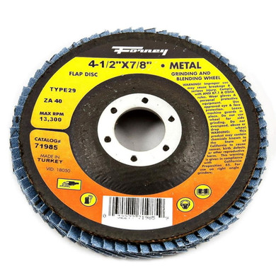 Forney Blue Zirconia Type 29 Flexibility Flap Disc - 7/8"