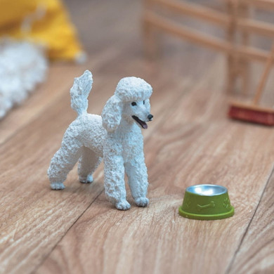Schleich White Poodle Toy - 2-1/2" X 1" X 2-1/4"