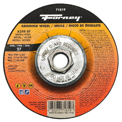 Forney Metal Type 27 Grinding Wheel  - 4-1/2"