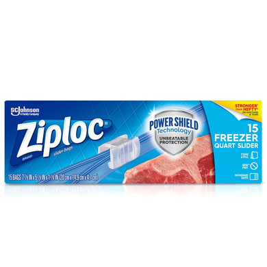 Ziploc Quart Slider Freezer Bag - 15 Ct