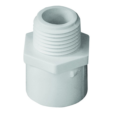 Genova Plastic Male Adapter - White