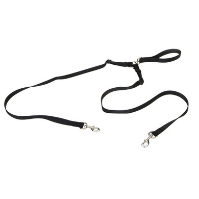Coastal Pet Black 2 Dog Walker Tangle-free Adjustable Leash - 5/8" X 04'