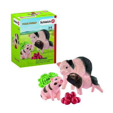 Schleich Miniature Pig Mother/piglets - Brown