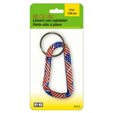 Hy-ko Large Flag Carabineer Clip Key Ring - 3-1/8"