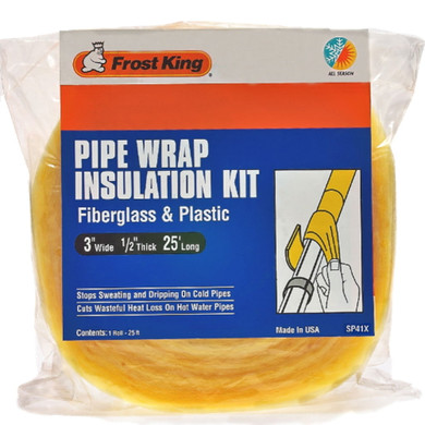 Frost King Fiberglass & Plastic Pipe Wrap Insulation Kit - 25'