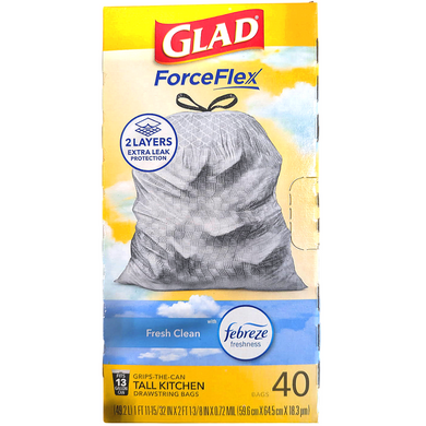 Glad 13-Gallon Odor Shield Tall Kitchen Bags - 40 ct