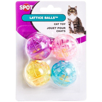 Spot Lattice Balls With Bell Assorted - 4 Pk