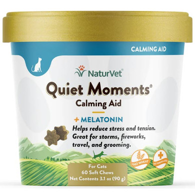 Naturvet Quiet Moments Plus Melatonin Cat Soft Chews - 60 ct