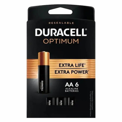 Duracell Optimum Aa Alkaline Reseal Battery - 6 Pk