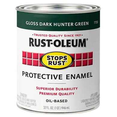 Rust-oleum Stop Rust Gloss Dark Hunter Green Protective Enamel Brush-on Paint - 1/2 pt