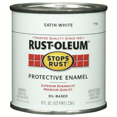 Rust-oleum Stops Rust Protective Enamel Brush-on Paint - Satin White - 1/2 pt