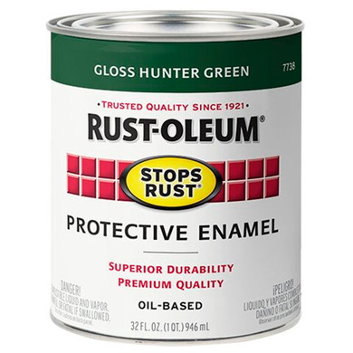 Rust-oleum Stop Rust Gloss Hunter Green Protective Enamel Brush-on Paint - 1 qt