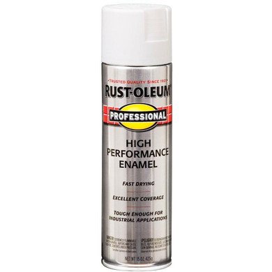 Rust-oleum Professional High Performance Gloss White Enamel Spray Paint - 15 oz