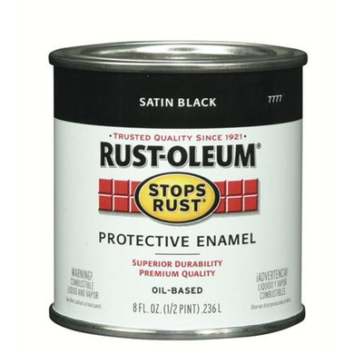 Rust-oleum Stops Rust Protective Enamel Paint - Satin Black - 1/2 pt