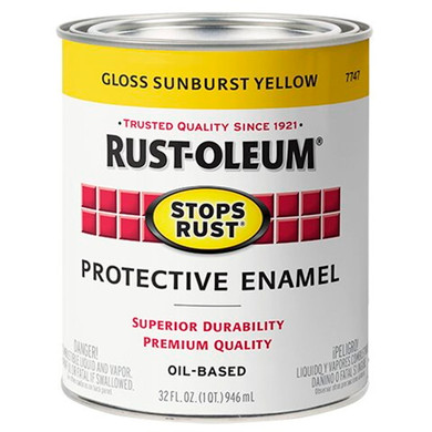 Rust-oleum Stop Rust Gloss Sunburst Yellow Protective Enamel Brush-on Paint - 1 Qt