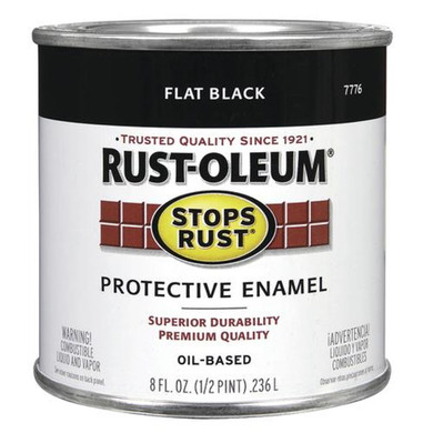 Rust-oleum Stops Rust 1/2 Pt Protective Enamel Paint - Flat Black