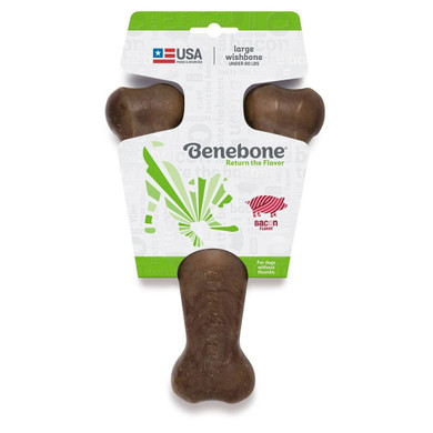 Benebone Wishbone Bacon Jumbo Dog Chew - Large