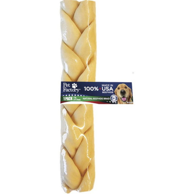 Pet Factory Usa Natural Beefihde Braided Stick - 7"