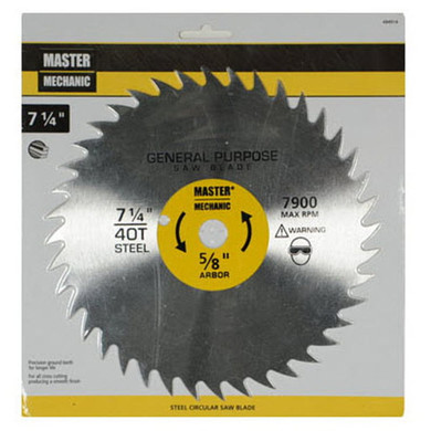 Master Mechanic 40 Tooth General Purpose Circular Saw Blade - 7-1/4"