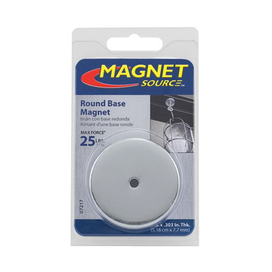 Magnet Source Silver Ceramic Round Base Magnet - 25 lb