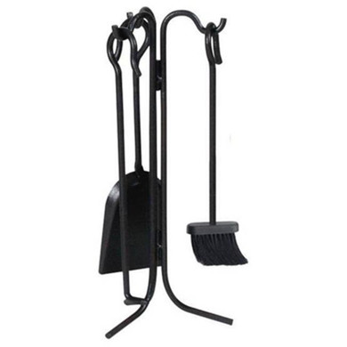 Panacea 18" Black Steel Fireplace Tool Set - 4 Pcs