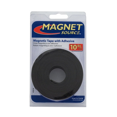 Master Magnetics White/black Flexible Magnetic Tape With Adhesive - 1" X 30"