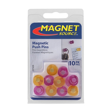 Magnet Source Neodymium Magnetic Push Pin - 10 pk