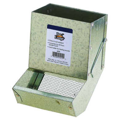 Pet Lodge Sifter Bottom Metal Small Animal Feeder With Lid