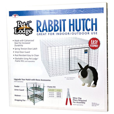 Pet Lodge Galvanized Steel Wire Mesh Rabbit Hutch - 24" X 24" X 16"