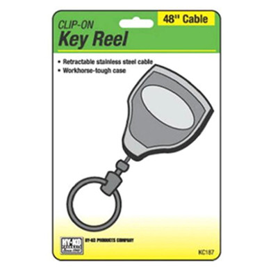 Hy-Ko Black Clip-on Key Reel with 48" Retractable Cable