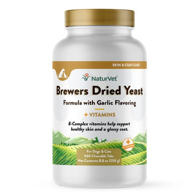 Naturvet Brewers Dried Yeast With Garlic Chewable Tablets - 500 Ct