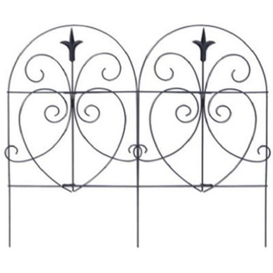 Panacea Black Romantic Folding Fence - 18" X 8'