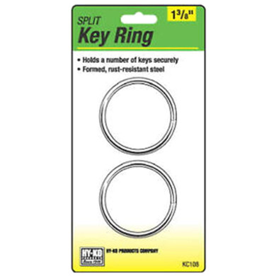 Hy-ko 1-3/8" Brass Plated Split Key Ring - 2 Pk
