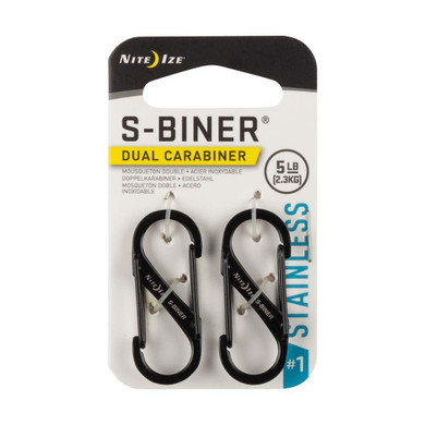 Nite Ize #1 Black S-biner - 2 Pk