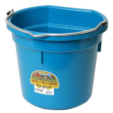 Miller Manufacturing Teal Flat Back Polyethylene Plastic Bucket - 20 Qt