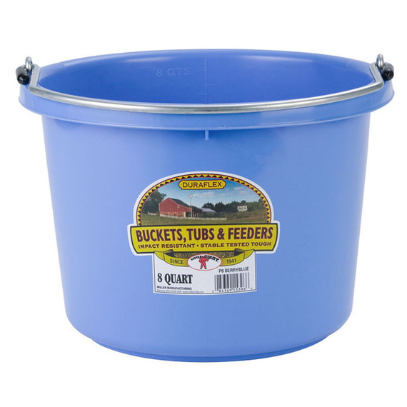 Miller Manufacturing 8 Qt Polyethylene Plastic Bucket - Berry Blue