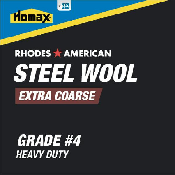 Homax Heavy Duty #4 Grade Steel Wool Pad - 12 pk