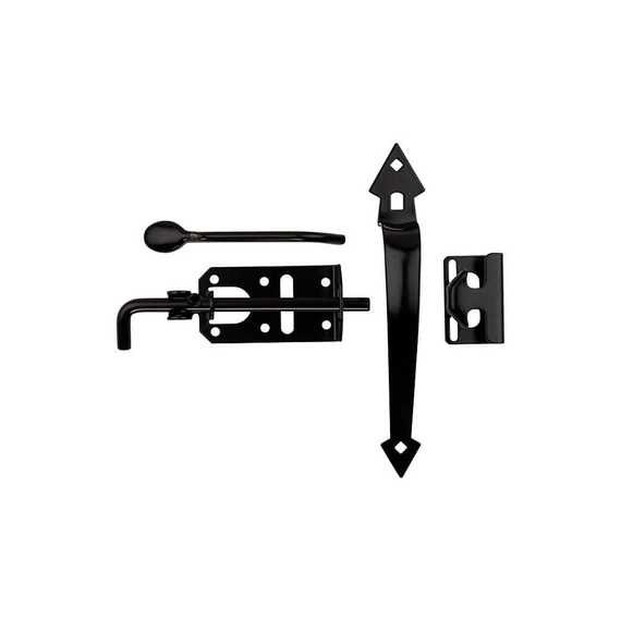 National Hardware Black Ornamental Gate Latches - 3"