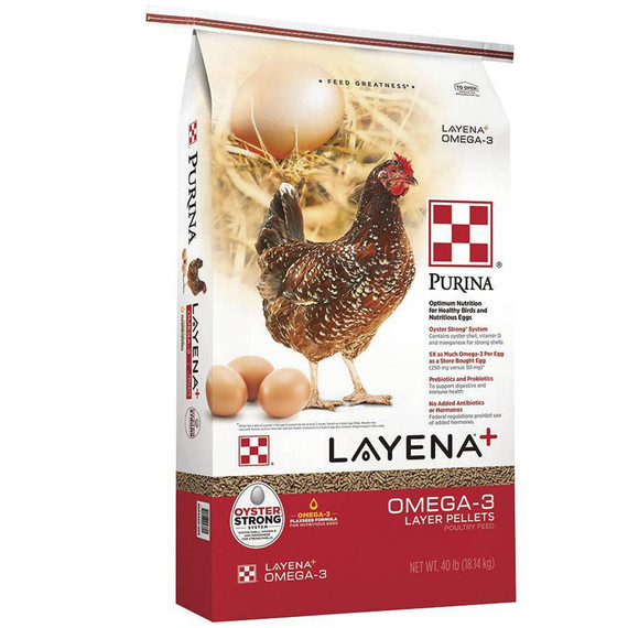 Purina Layena + Omega-3 Premium Poultry Feed - 40 lb