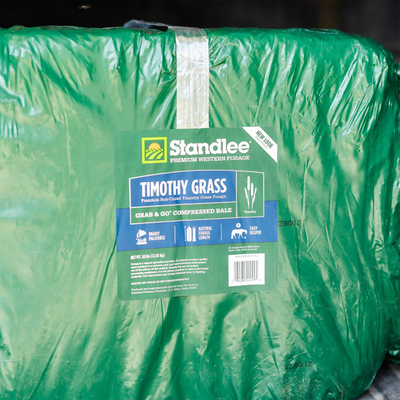 Standlee Premium Western Forage Timothy Grass Grab & Go Compressed Hay Bale 50 lb.