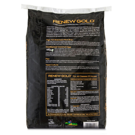 Renew Gold Stabilized Rice Bran Senior Horse Supplement - 30 lb
