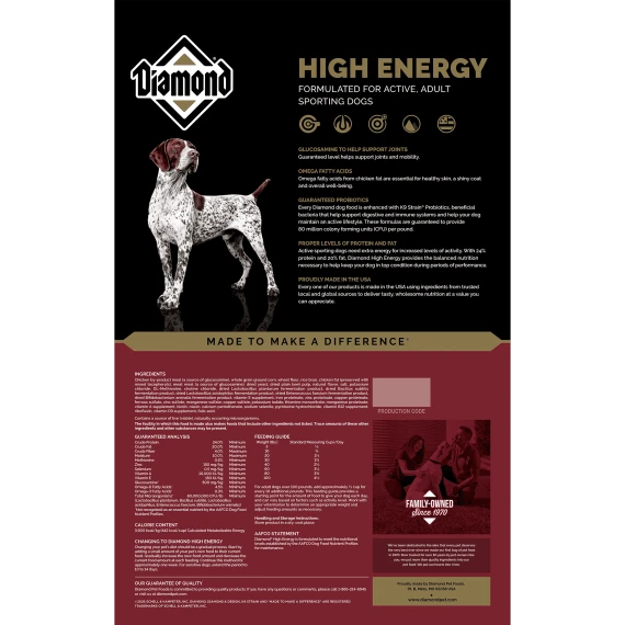 Diamond Hi-Energy Sporting Formula Dry Dog Food - 50 lb
