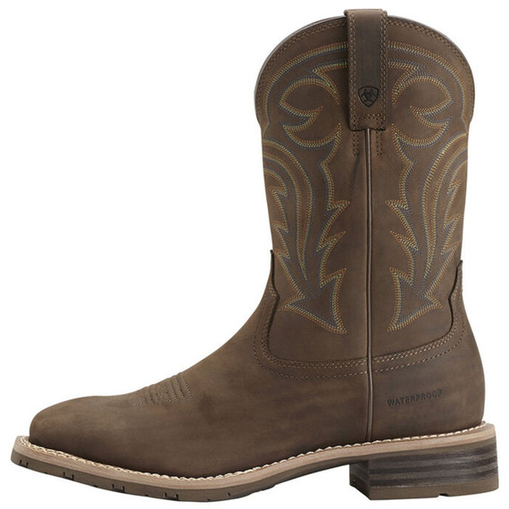 Ariat Men's Hybrid Rancher Waterproof Western Boots - Oily Distressed Brown