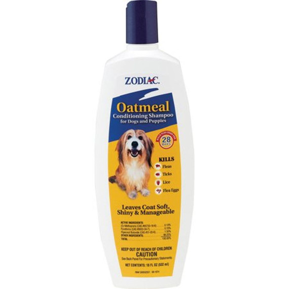 Zodiac Oatmeal Conditioning Shampoo For Dogs And Puppies - 18 Oz