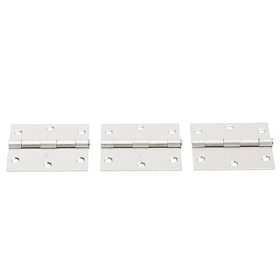 National Hardware Satin Nickel Square Corners Door Hinge - 3-1/2"