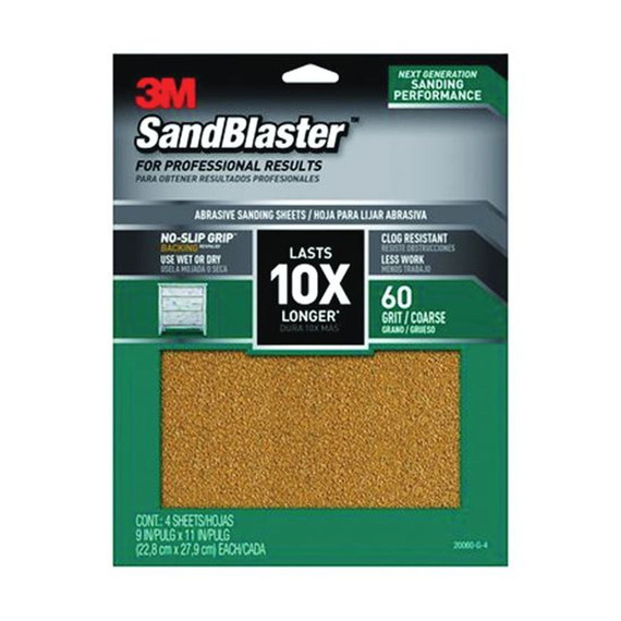 3m Sandblaster 60-grit Sandpaper - 9" X 11"