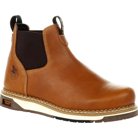 Georgia Boot Men's AMP LT Wedge Chelsea Work Boots - Brown