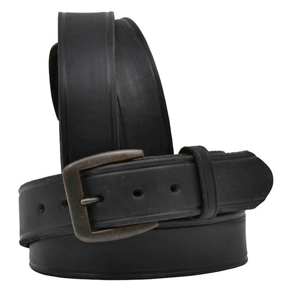 3D Men's Black Latigo Crease Heavy Leather Belt