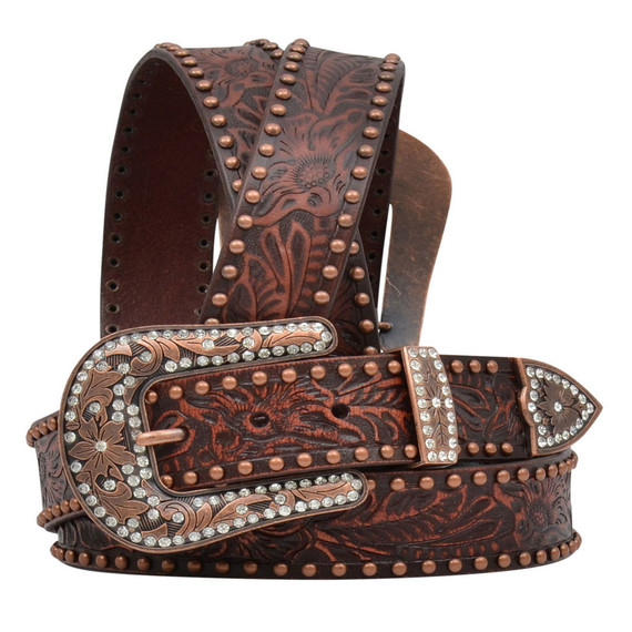 Angel Ranch Women's Dark Brown Leather Fashion Belt